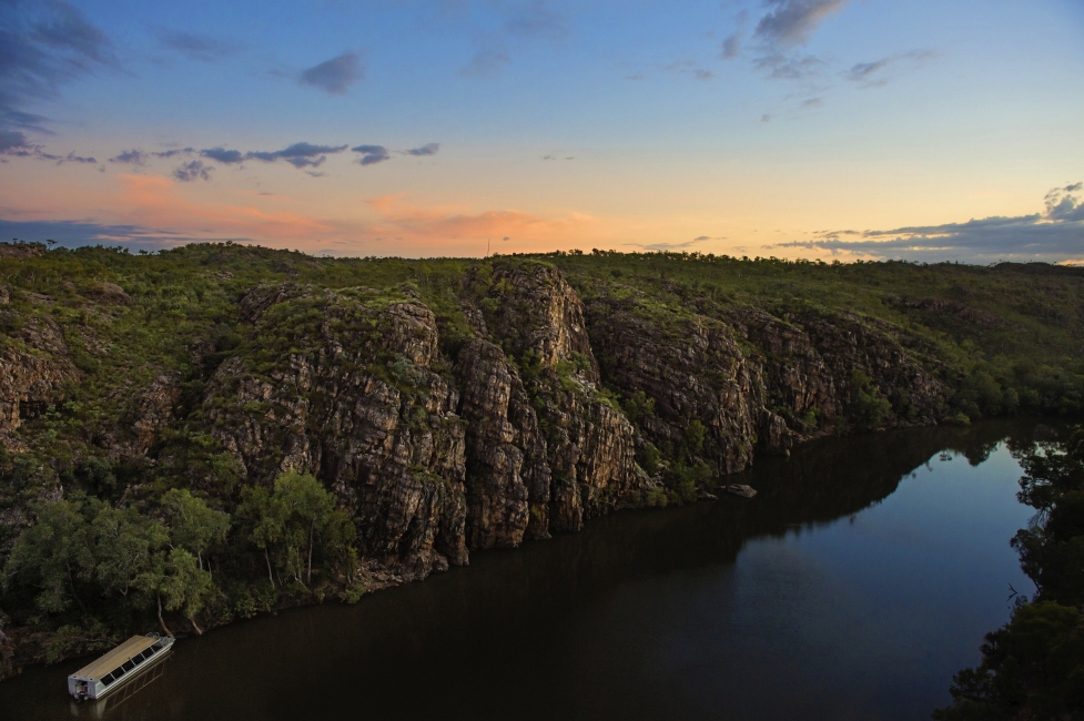 Slanted rock walls of Katherine Gorge, Nitmiluk National Park