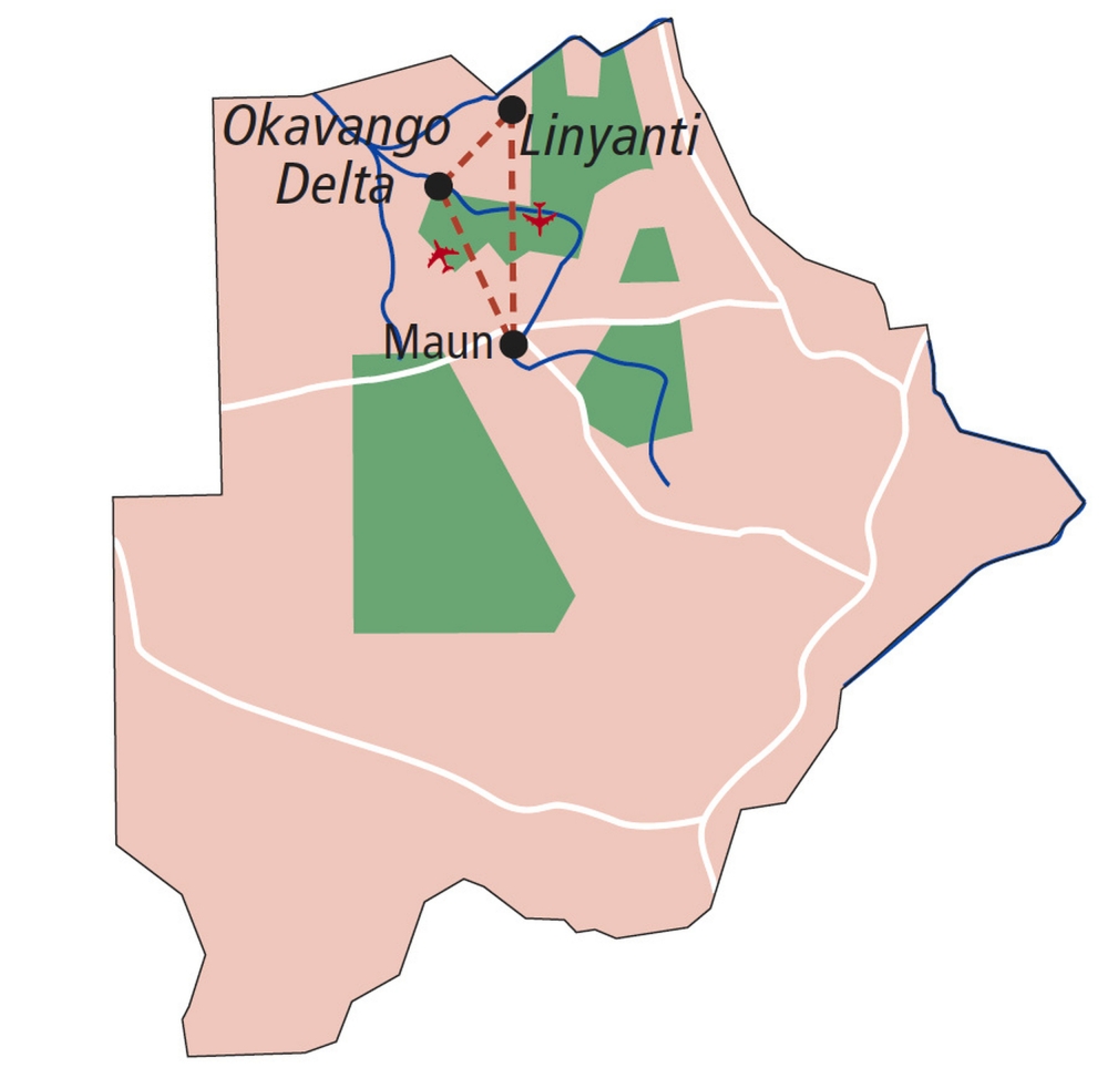 Route map: Selinda Adventure Trail