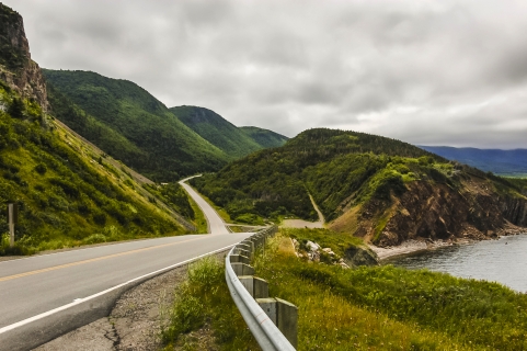Coastal road on Cape Breton Island