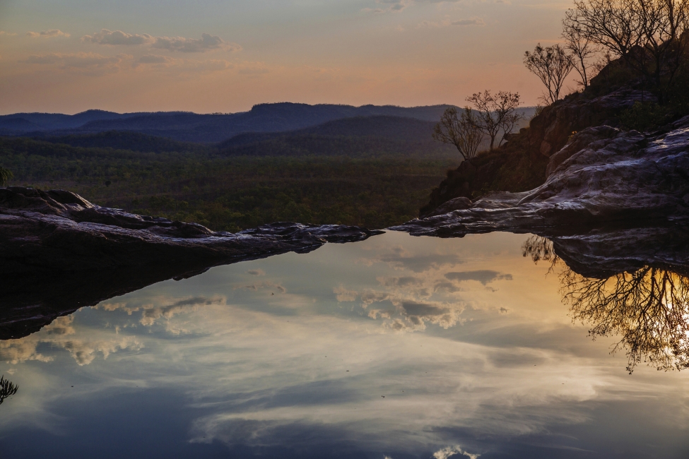In cima alle cascate di Gunlom la sera, Parco nazionale di Kakadu