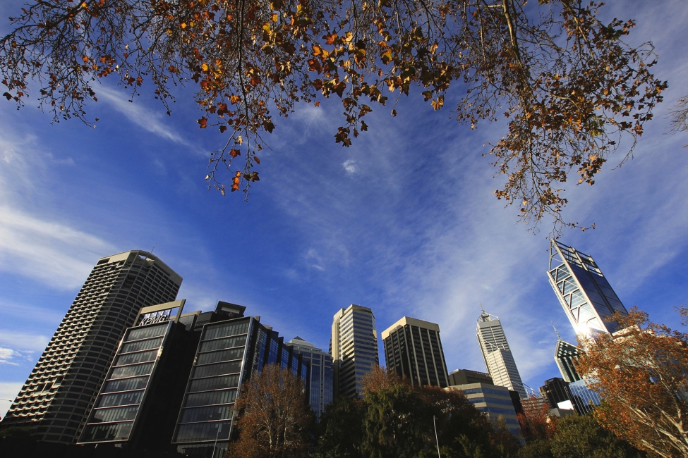 Skyline di Perth di giorno