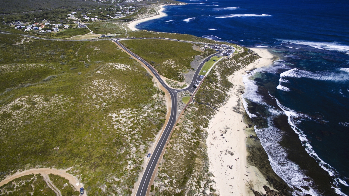 Strada costiera vicino a Margaret River