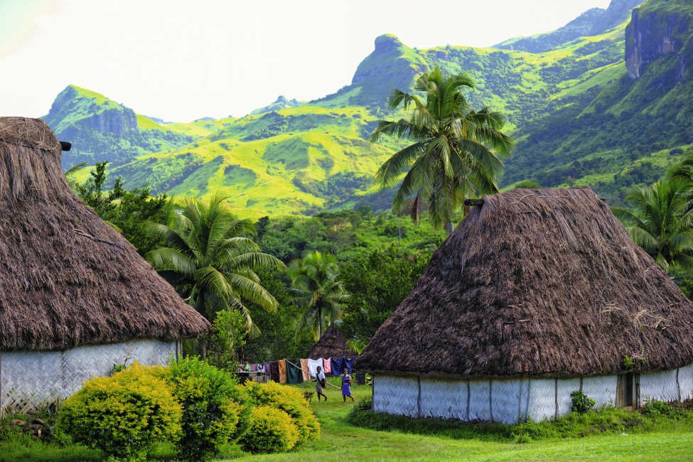 Traditional huts in Navala village, Viti Levu